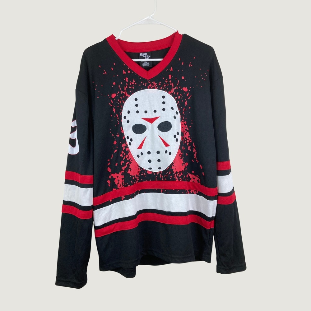 Friday the 13th Jersey Mens M Jason Voorhees Hockey Graphic Halloween Horror